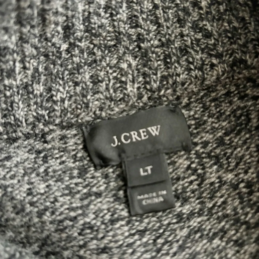 J. Crew Men’s Lambswool 1/2 Zip Pullover Sweater Size Large Tall Gray Heather